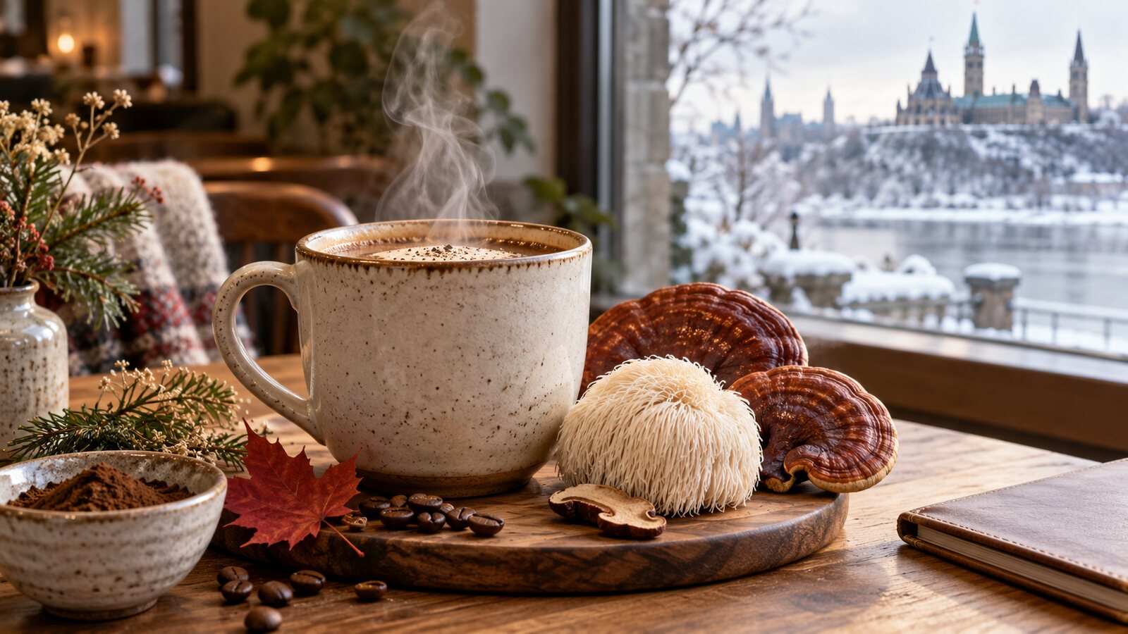 Café aux champignons au Canada avec Reishi et Lion's Mane